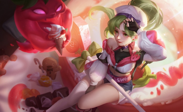 Arena of Valor character with sweets and strawberry theme