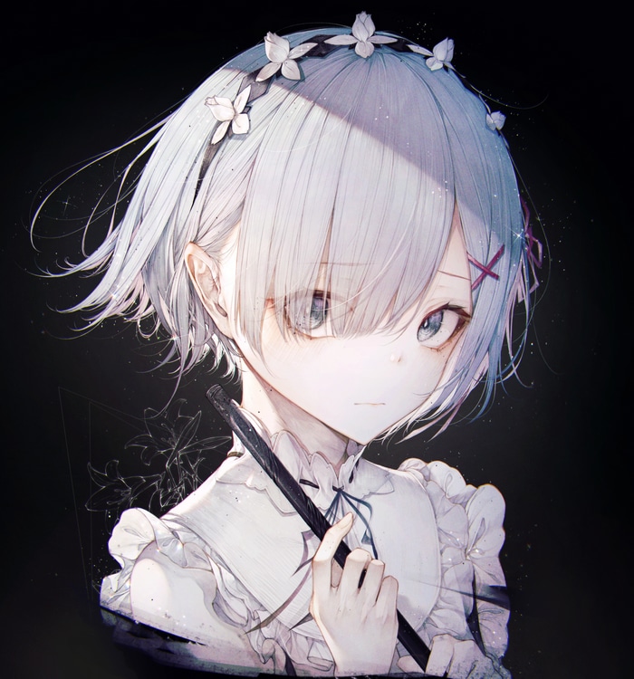 Rem from Re:Zero in a maid outfit