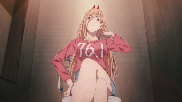 Power from Chainsaw Man on a toilet