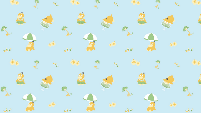 4K Psyduck Summer Pattern