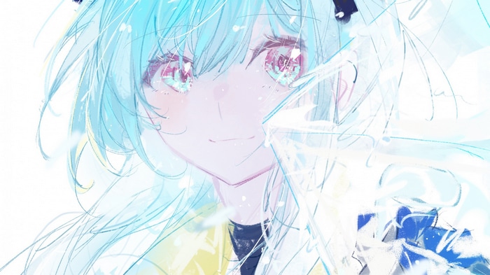 Arknights Mizuki smiling with blue eyes