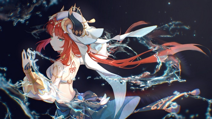 Nilou from Genshin Impact dancing with water