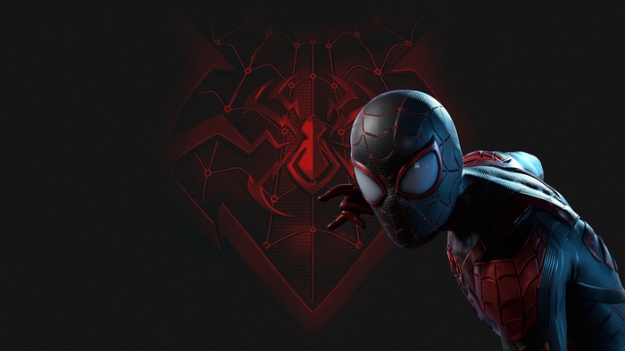 Spider-Man Miles Morales with Red Spider Logo