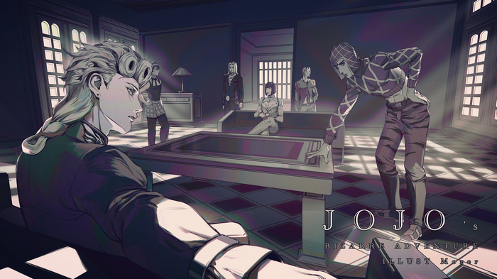 JoJo's Bizarre Adventure: Golden Wind characters in a room