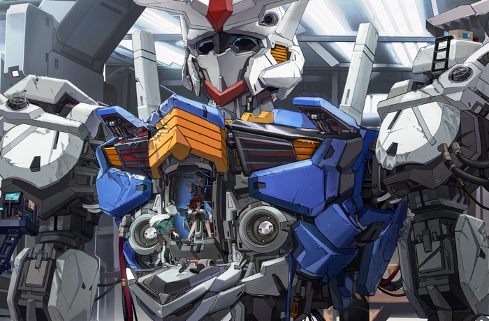 Suletta Mercury and Miorine Rembran inside Gundam Aerial