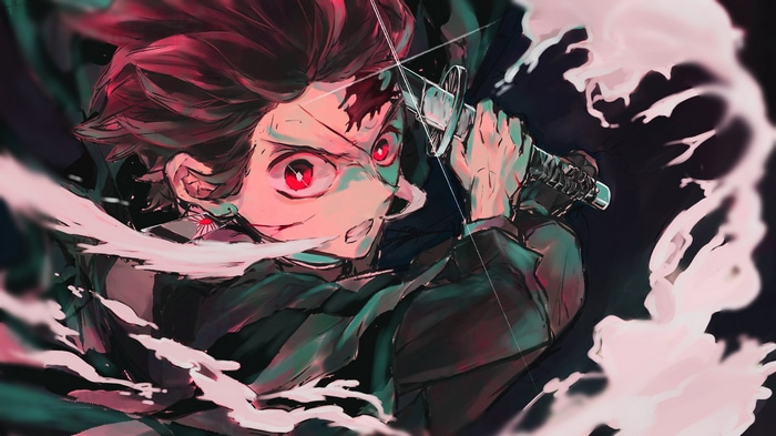 Kamado Tanjiro from Kimetsu no Yaiba with sword