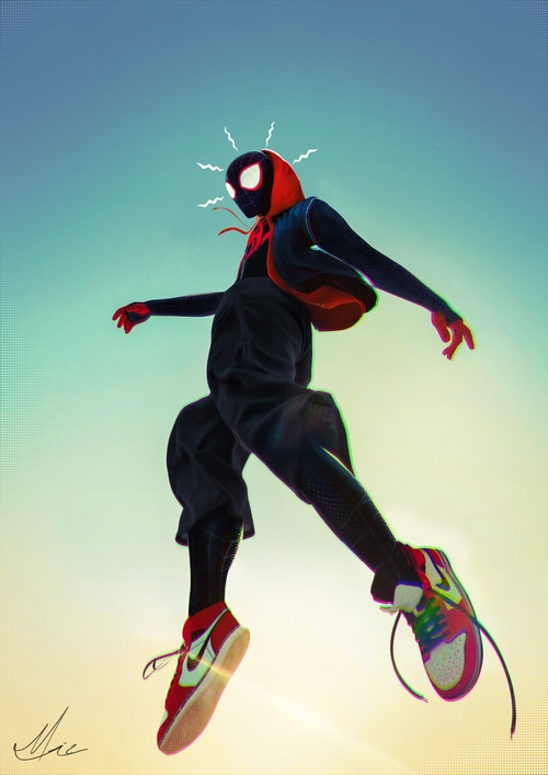 Miles Morales in Spider-Man: Into the Spider-Verse suit