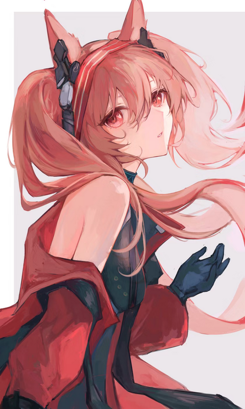 Angelina from Arknights with animal ears