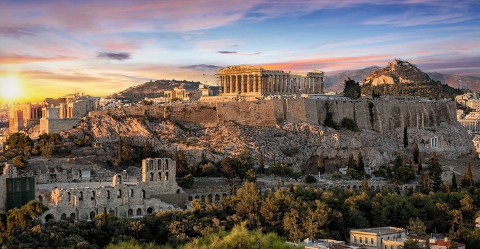 The Acropolis of Athens at sunset