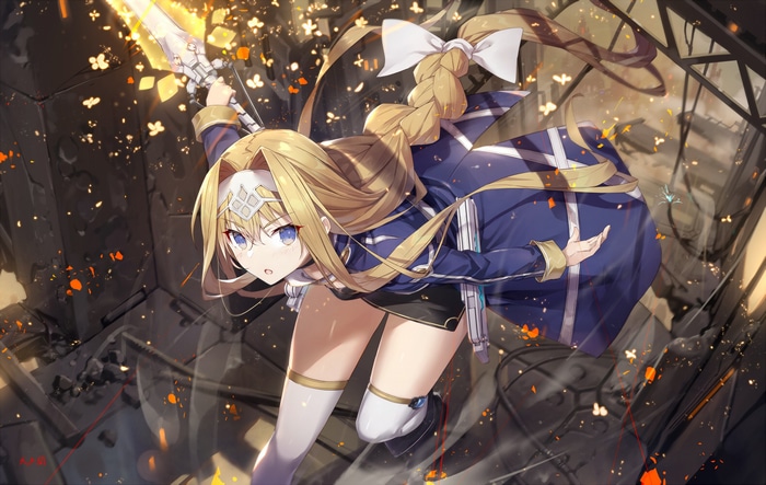 Alice Zuberg with a sword in Sword Art Online
