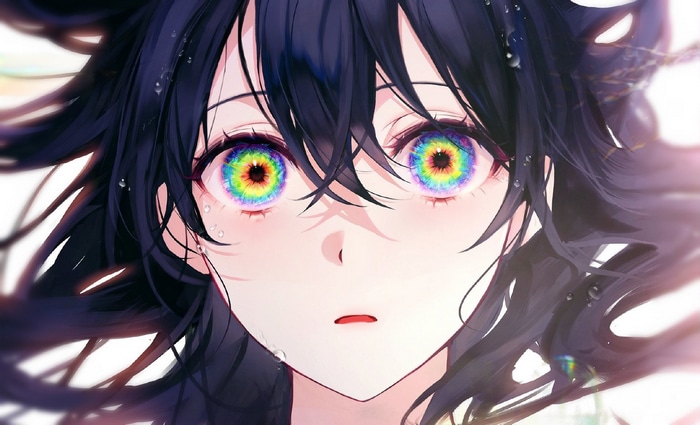 Girl with multi-colored eyes