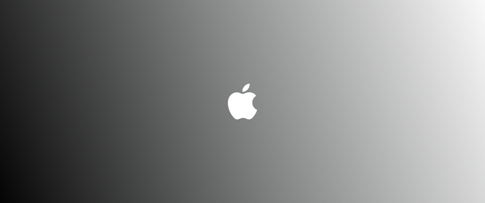 Apple logo on a grayscale gradient