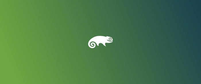 openSUSE Linux logo on a gradient background
