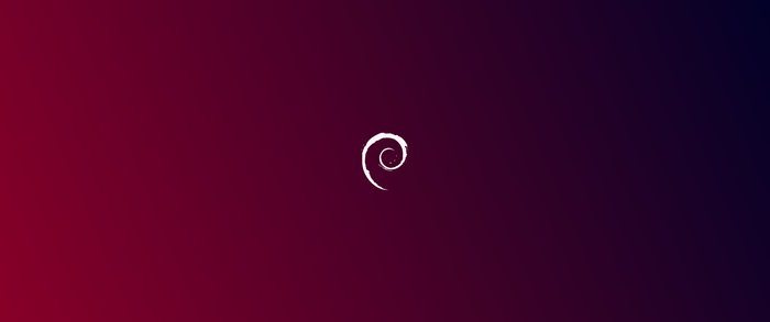Debian Linux logo on a gradient background