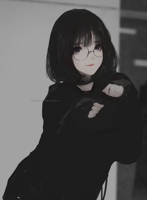 Aoi Ogata illustration of a girl with glasses
