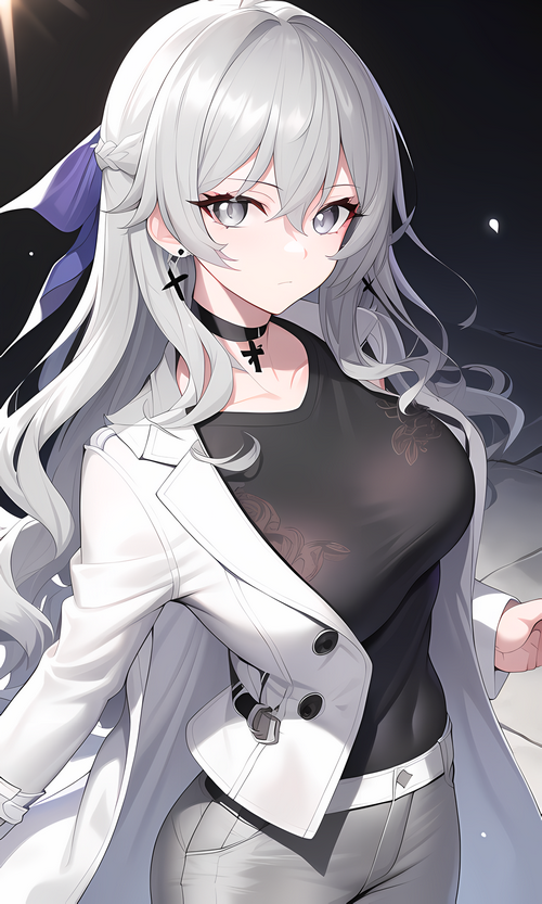 Bronya Zaychik with Silver Hair and Silver Eyes