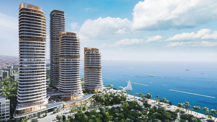 Skyscrapers by the sea in Limassol, Cyprus