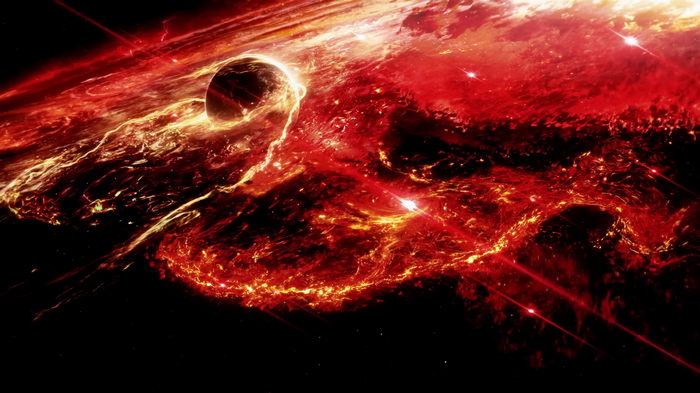 4K Armored Core VI space scene with planet