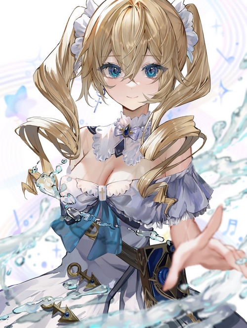 Barbara from Genshin Impact with water effects