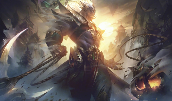 4K League of Legends character with staff