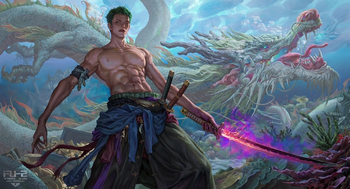 Roronoa Zoro and Dragon Fan Art