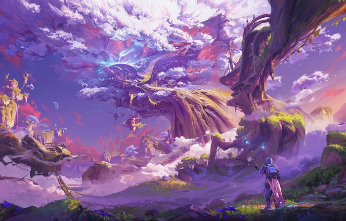 4K Science Fiction Fantasy Forest with Giant Trees