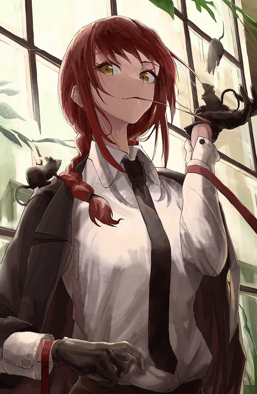 Makima from Chainsaw Man with rats