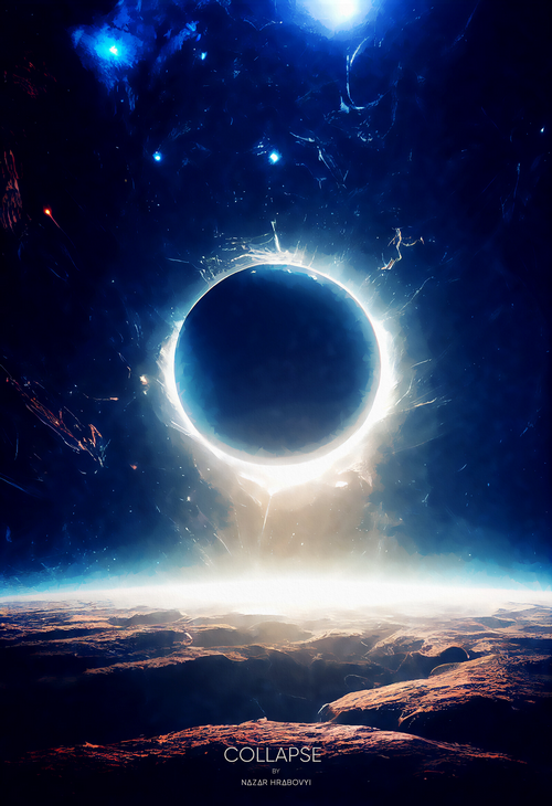 Collapse: A Cosmic Eclipse Over a Rocky Planet