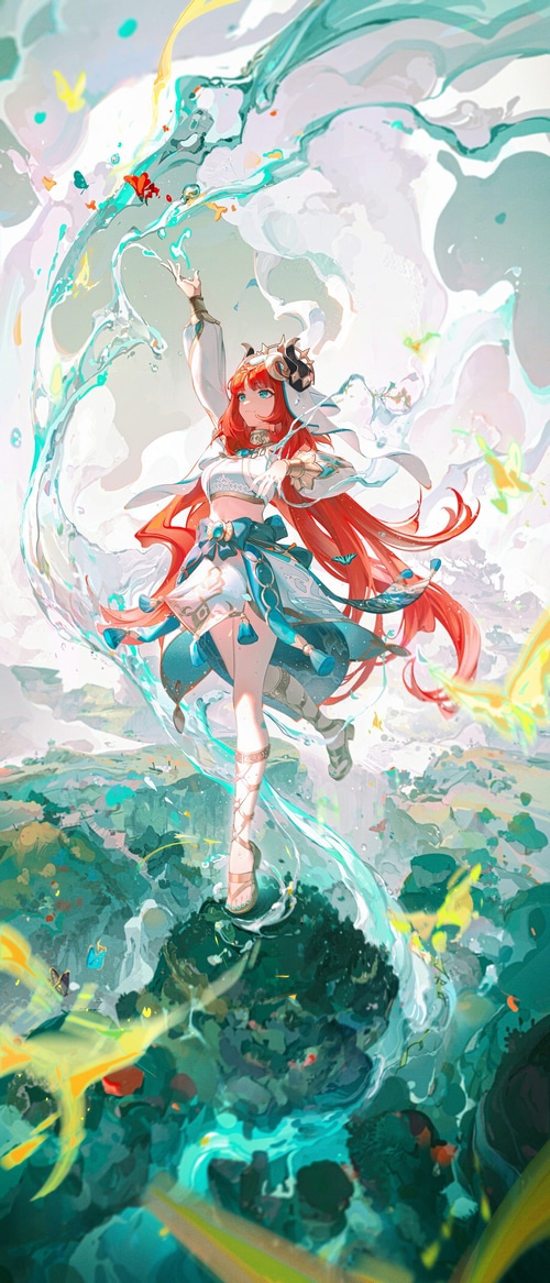 Nilou dancing with water and butterflies