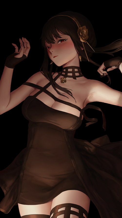 Yor Forger in a black dress