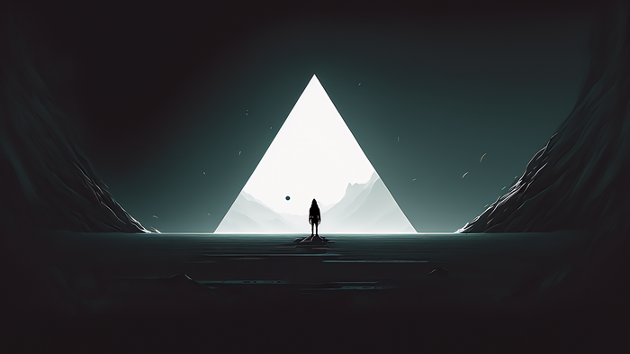 4K abstract science fiction triangle landscape