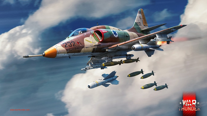 4K War Thunder aircraft dropping bombs