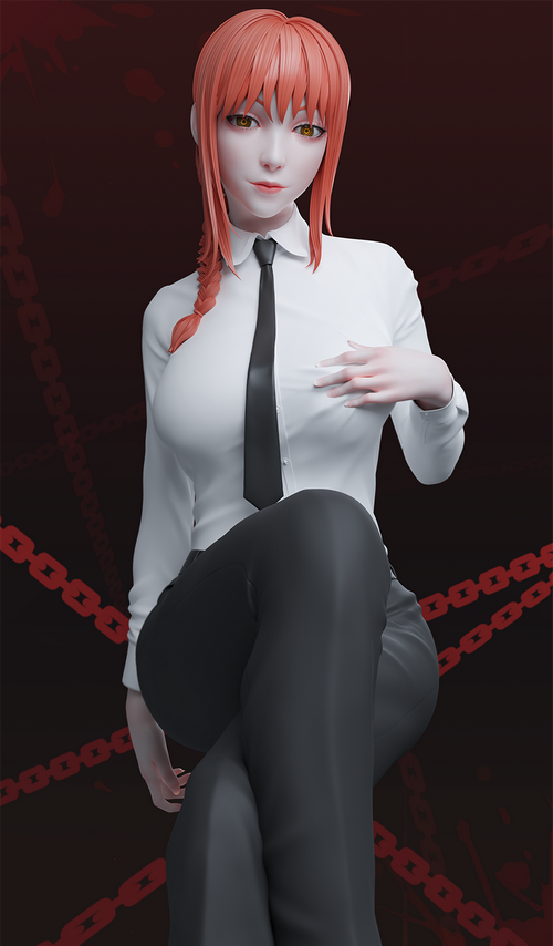 Makima from Chainsaw Man with chains