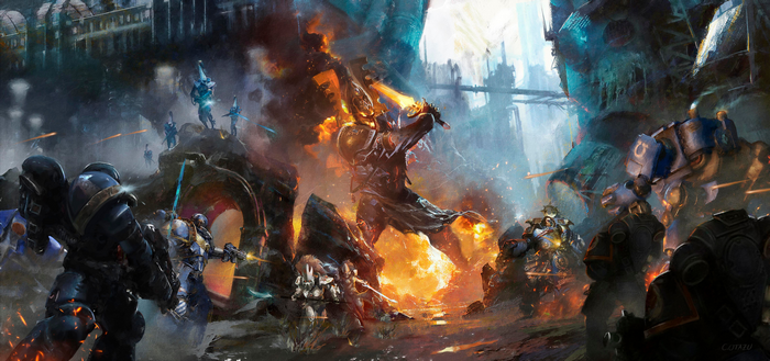 Warhammer 40,000: Space Marines vs Eldari in battle