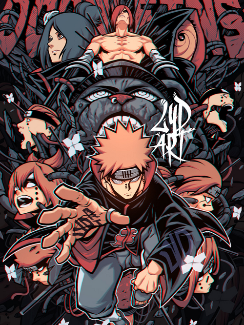 Naruto Shippuden: Pain and Akatsuki Members Fan Art