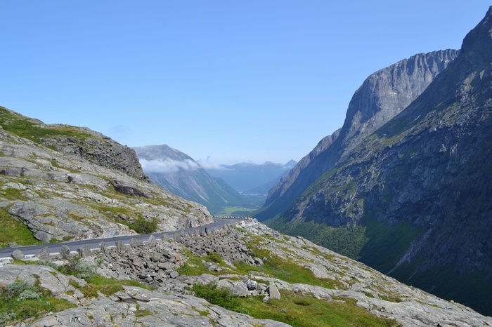 Road through mountains in Norway