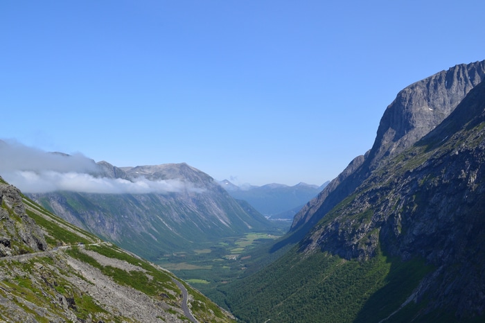 4K view of mountains and valley in Norway