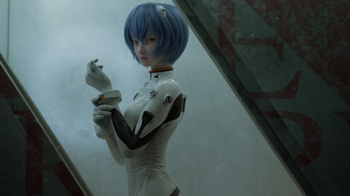 Ayanami Rei in a white plugsuit from Neon Genesis Evangelion
