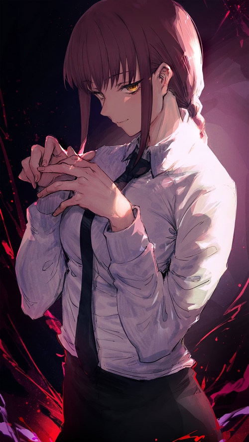 Makima from Chainsaw Man with yellow eyes
