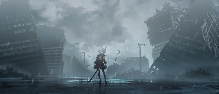 4K Nier 2B in Ruins During Rain
