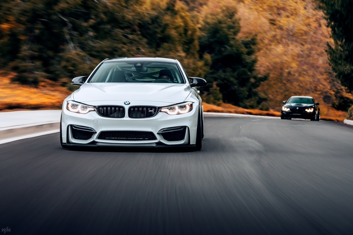 4K BMW M4 on a winding road