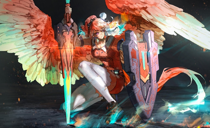 Takanashi Kiara with Sword and Shield