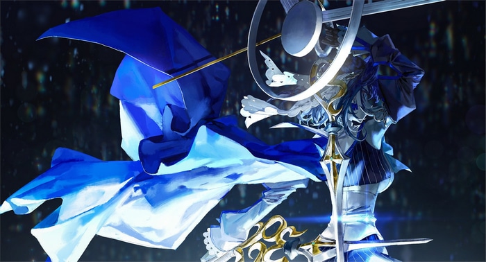 Ouro Kronii with blue hair and eyes, Hololive English