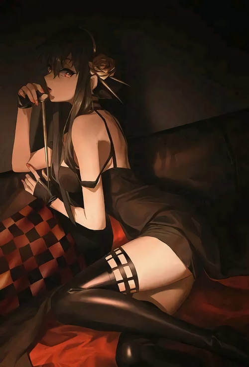 Yor Forger from Spy x Family in a black dress