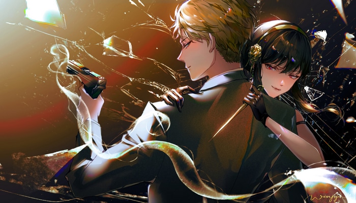 Loid and Yor Forger with Gun and Knife