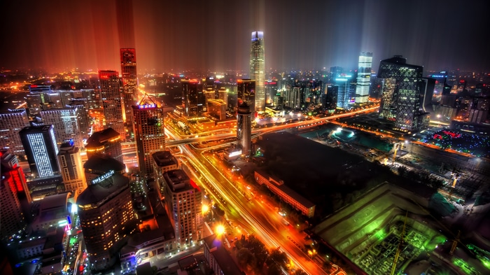 4K Beijing Cityscape at Night