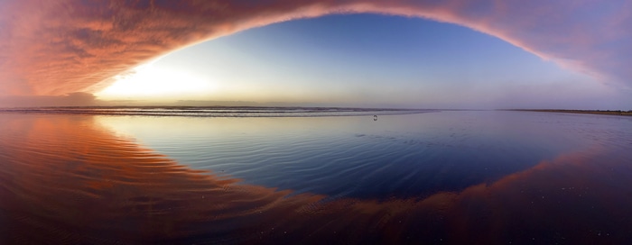 4K Sunset over Washington Beach with Dramatic Clouds
