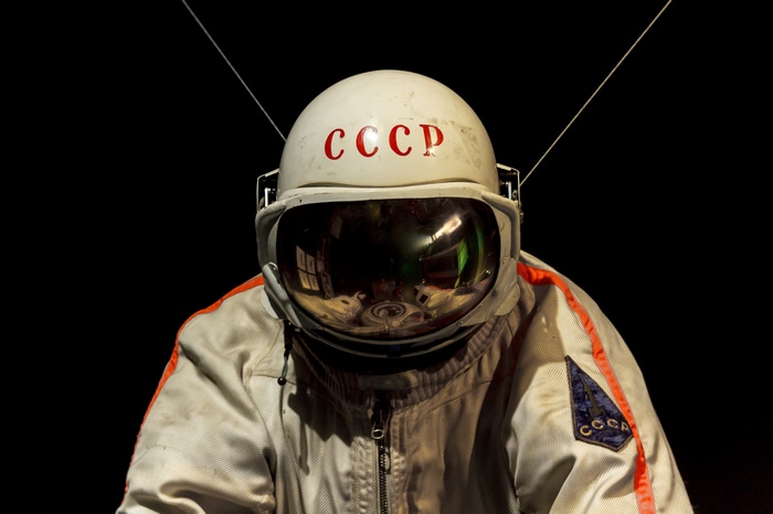 4K USSR astronaut helmet with CCCP inscription