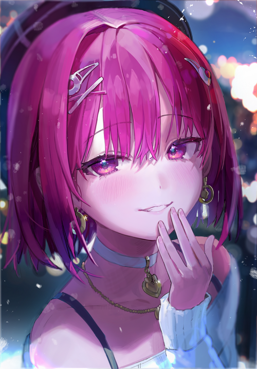 Anime girl with purple hair and eyes