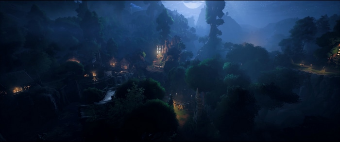 Kena: Bridge of Spirits village at night